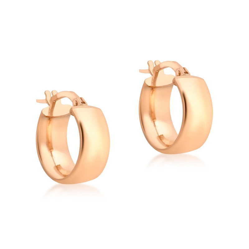 9ct Rose Gold 6mm Band 14mm Creole Earrings