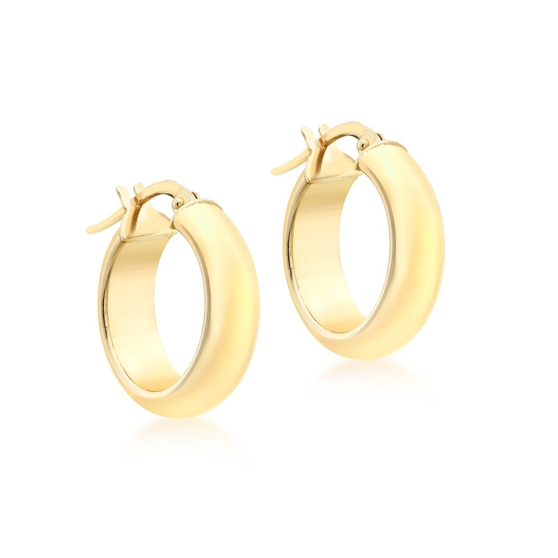 9ct Yellow Gold Round Hoop Earrings 19mm