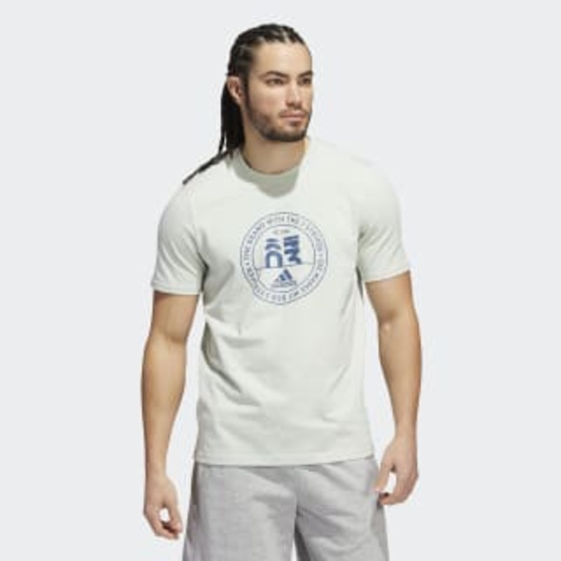 BASICS EMBLEM GRAPHIC TEE LINEN GREEN S