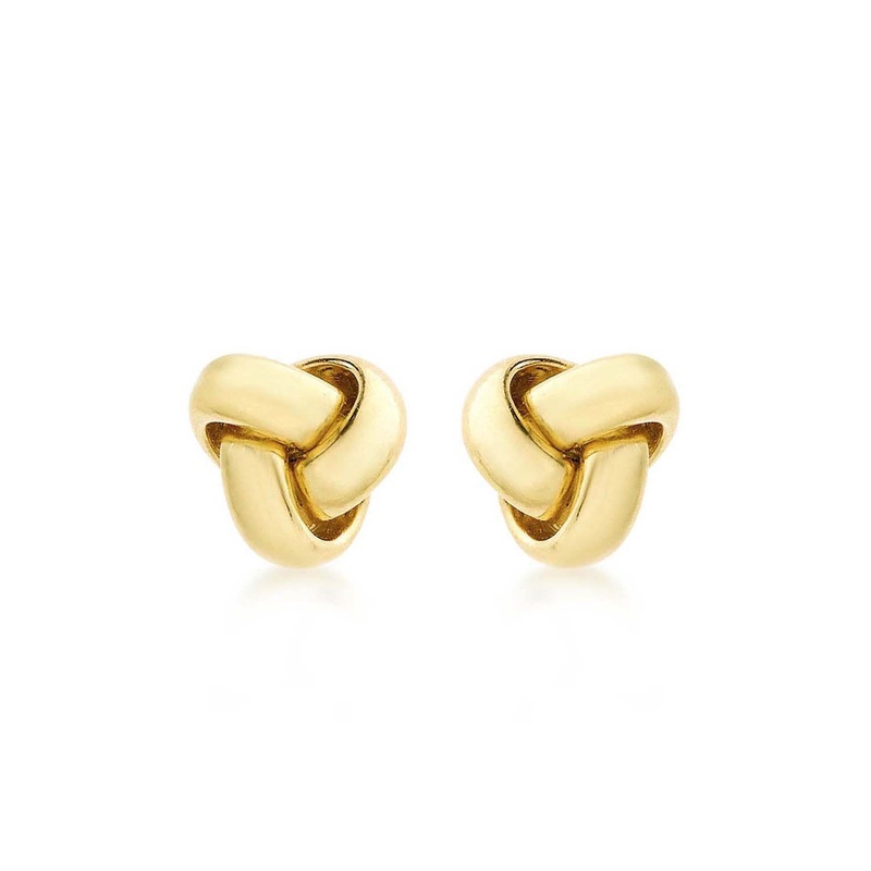 9ct Yellow Gold 8mm Knot Stud Earrings