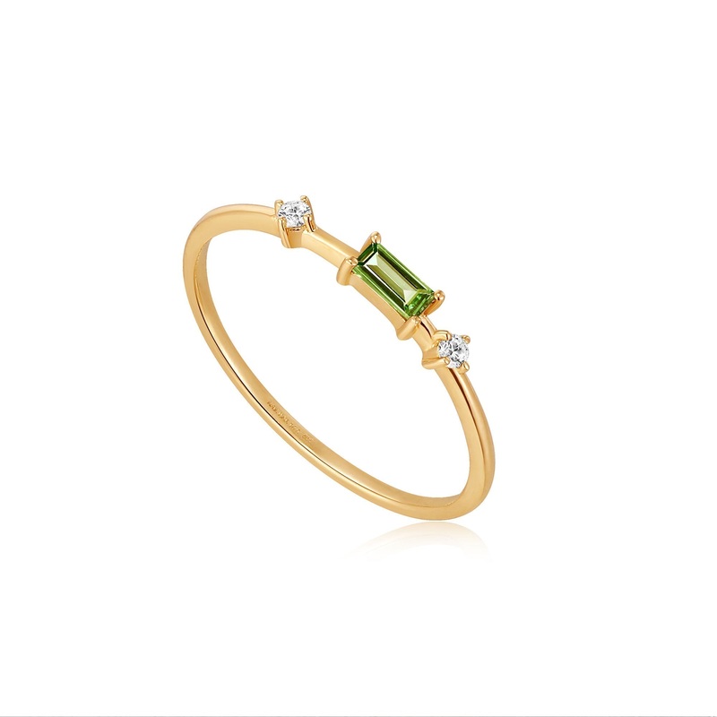 Ania Haie 14ct Gold Tourmaline and White Sapphire Ring 50