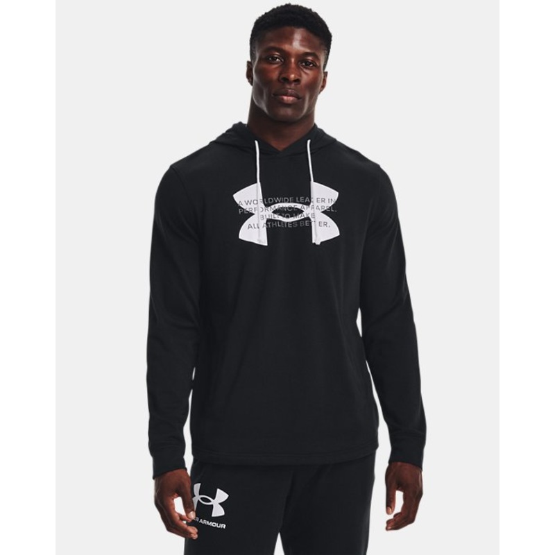 MEN’S UA RIVAL TERRY LOGO HOODIE BLACK S