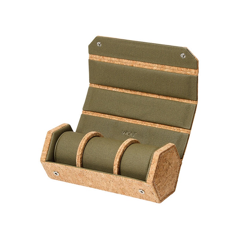 Wolf Cortica Triple Hexagon Watch Roll with Capsule