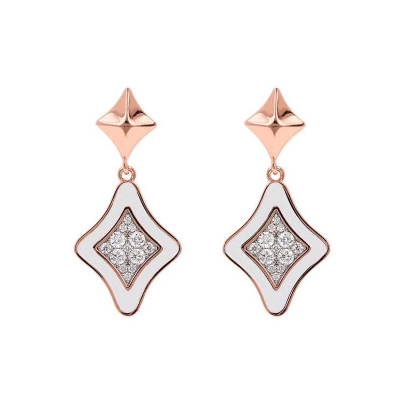 Bronzallure Alba White Cubic Zirconia Earrings