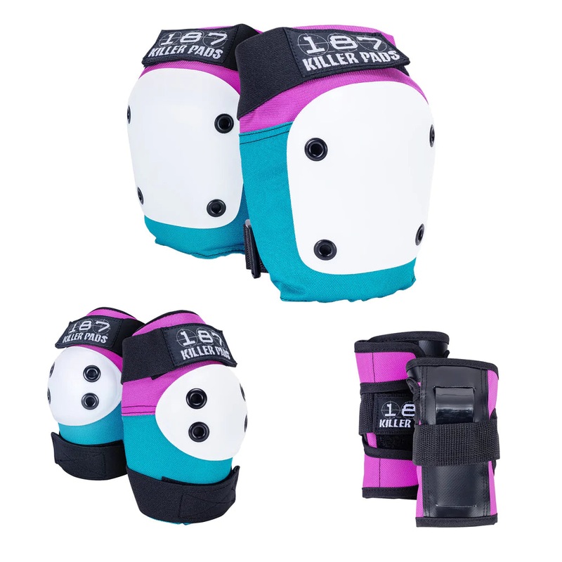 187 Six Pack Adult Protective Gear – Pink and Teal XS