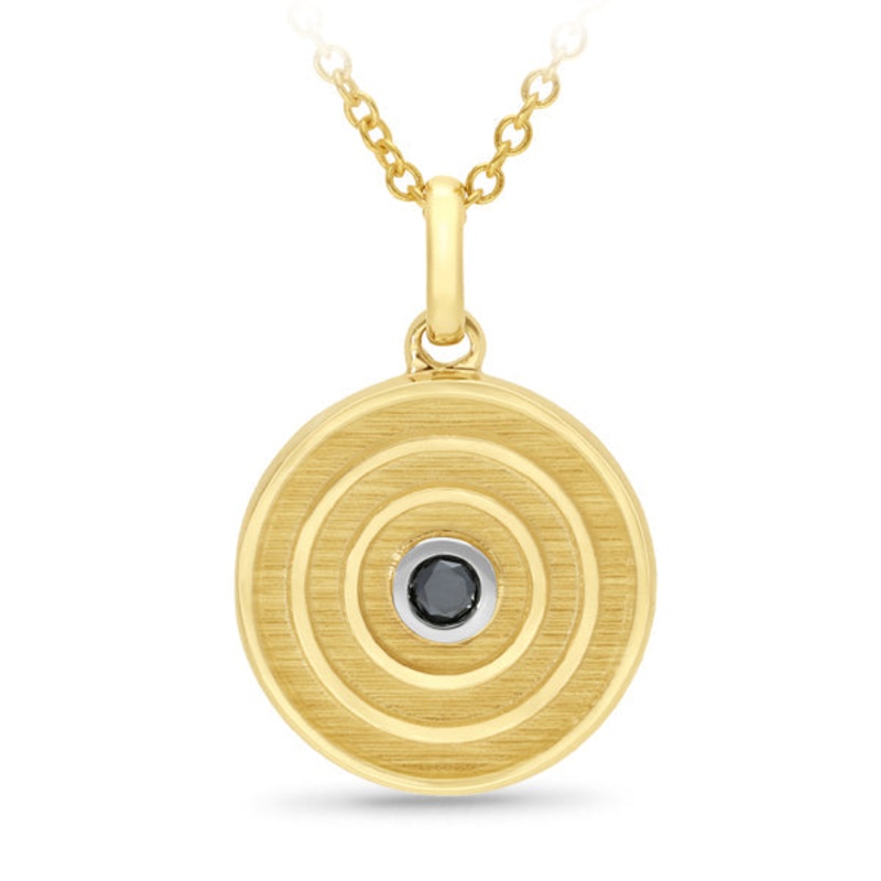 9ct Yellow Gold Black Diamond Pendant