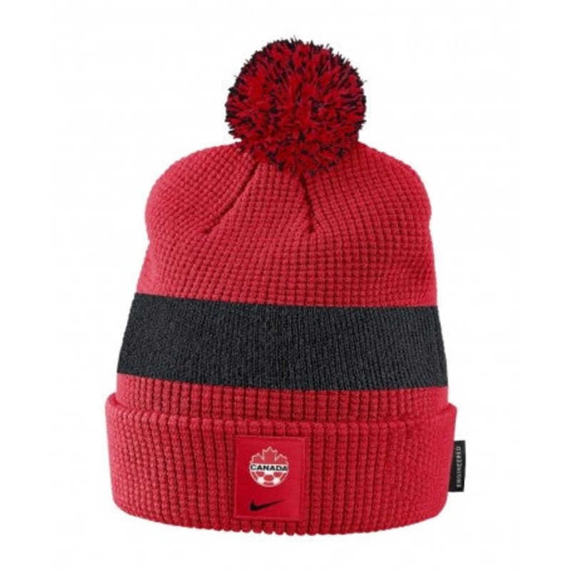 Canada Soccer CSA Cuffed Knit Toque with Pom RED/BLACK