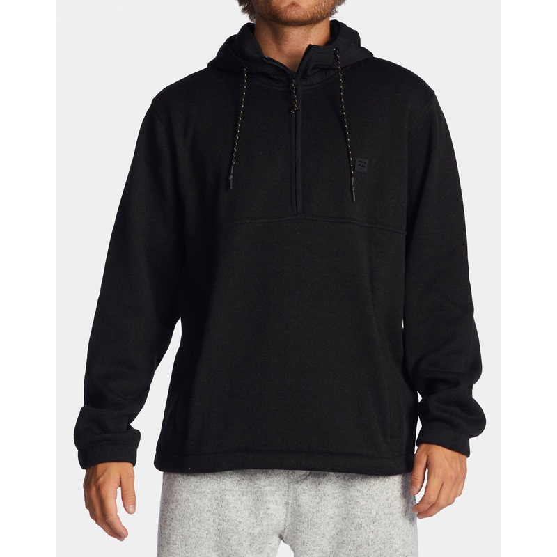 Men’s Boundary Hooded Half Zip Pullover BLACK HEATHER S