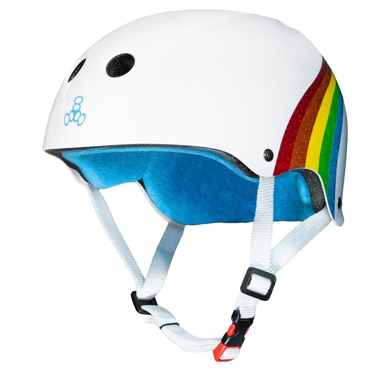 Triple 8 THE Certified Helmet Sweat Saver – Rainbow Sparkle White XS/S