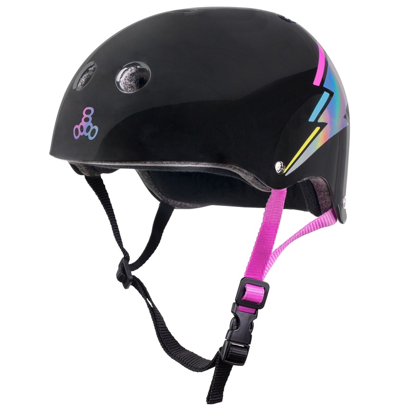 Triple 8 THE Certified Sweat Saver Helmet – Black Hologram XS/S