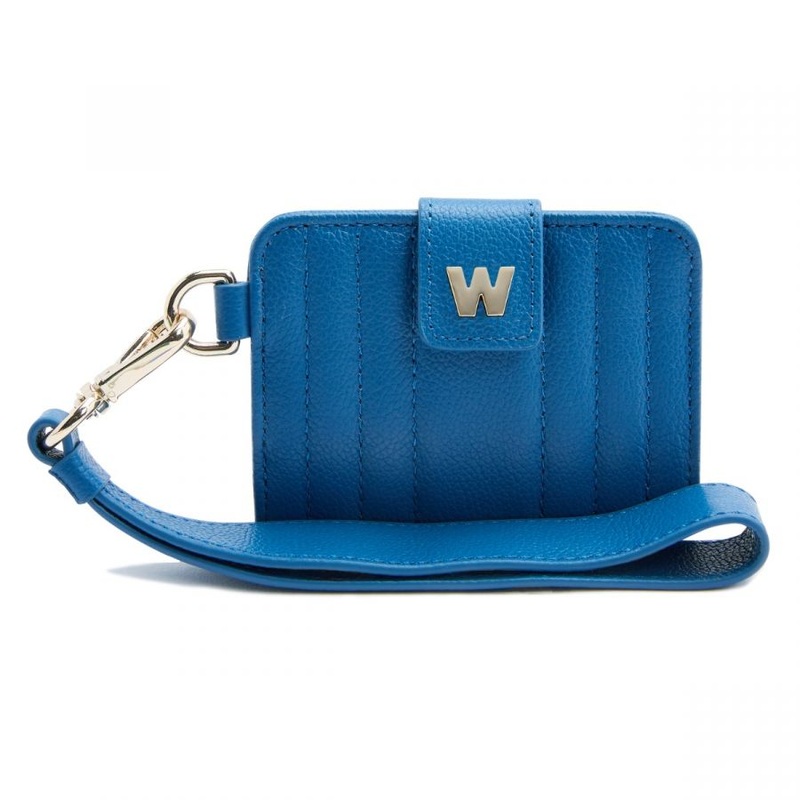 Wolf Mimi Credit Card Holder with Wristlet Blue Blue