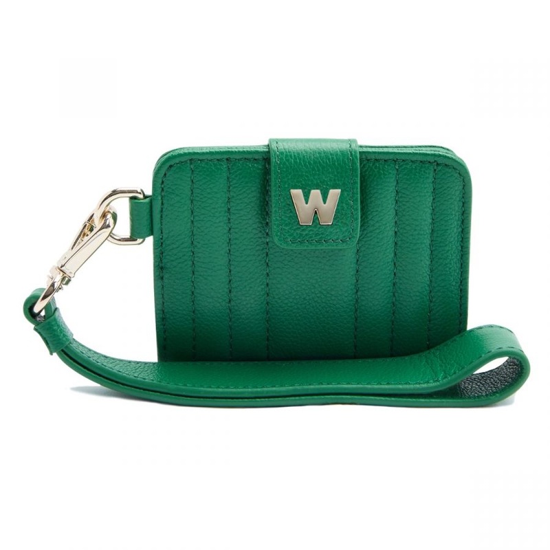 Wolf Mimi Credit Card Holder with Wristlet Green Green