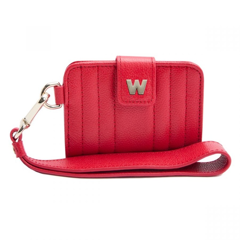 Wolf Mimi Credit Card Holder with Wristlet Red Red