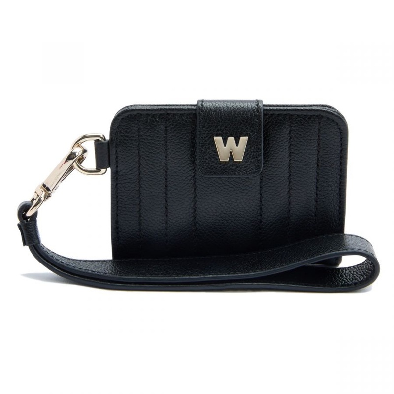 Wolf Mimi Credit Card Holder with Wristlet Black Black