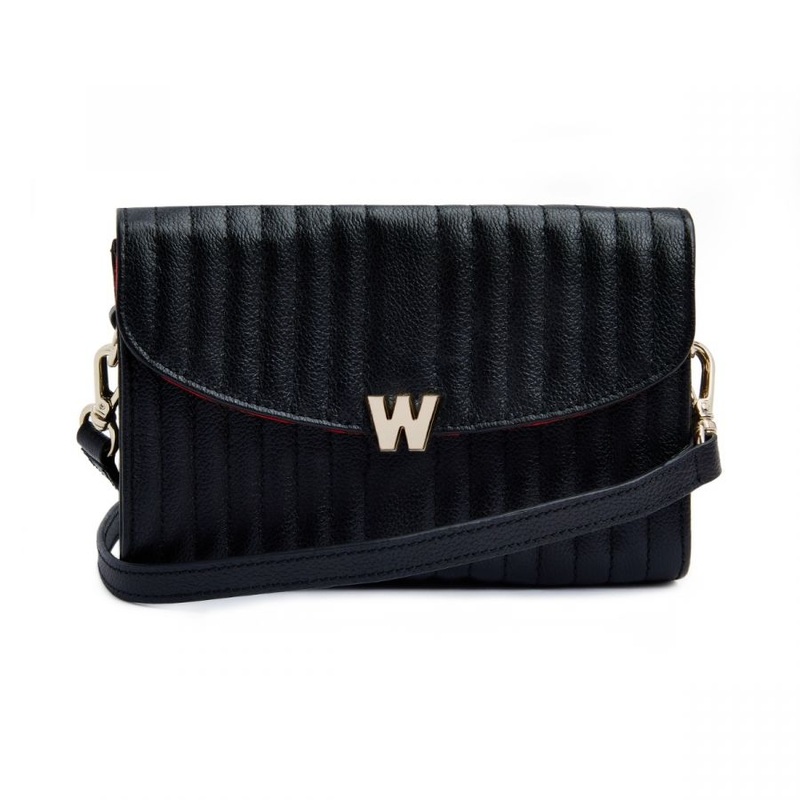 Wolf Mimi Crossbody Bag with Wristlet Black Black