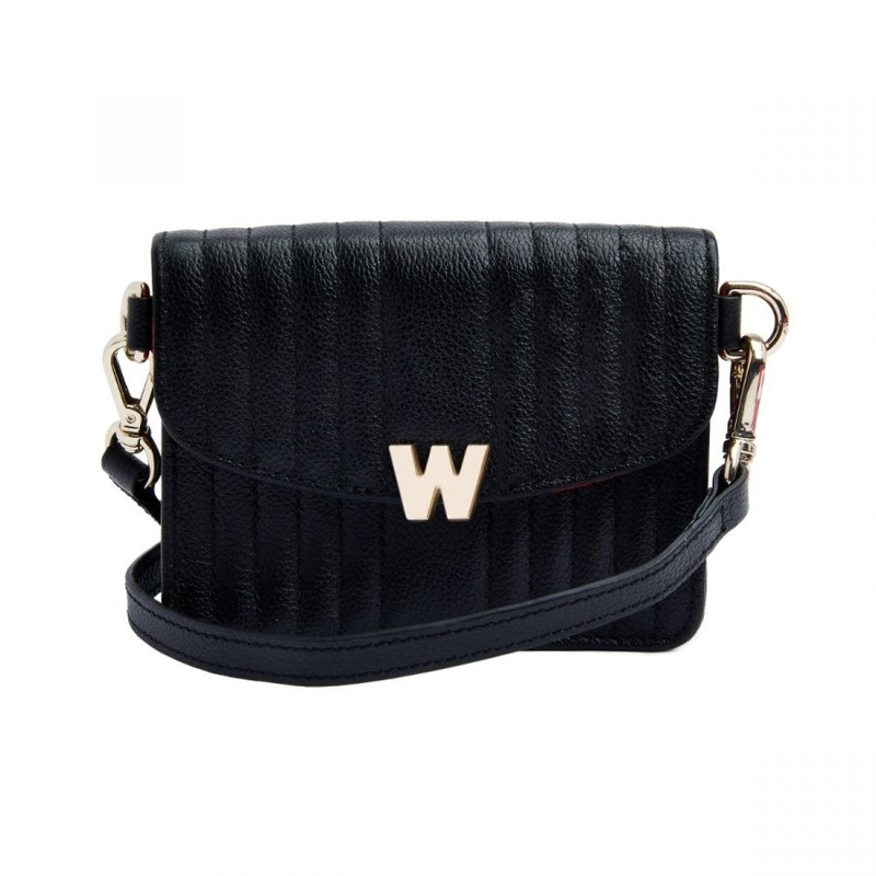 Wolf Mimi Mini Bag with Wristlet & Lanyard Black Black