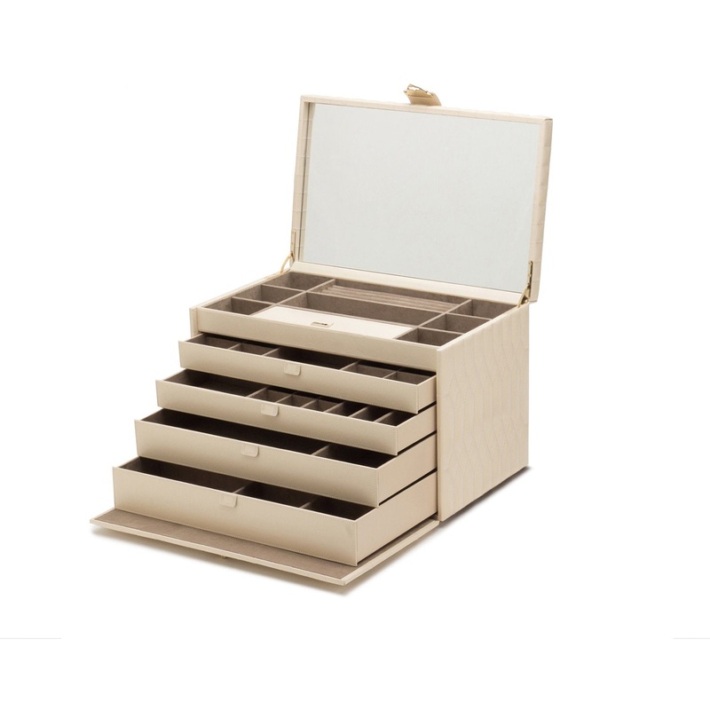 Wolf Caroline E-Large Jewellery Case Ivory