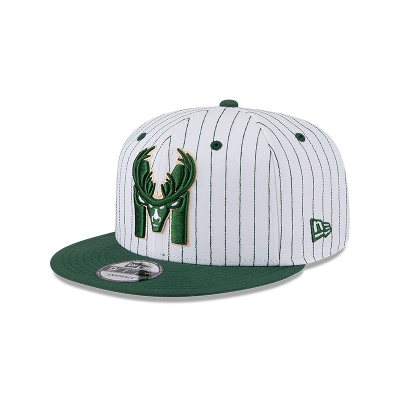 New Era Milwaukee Bucks Deceptor Pinstripe 9FIFTY Snapback Hat OS