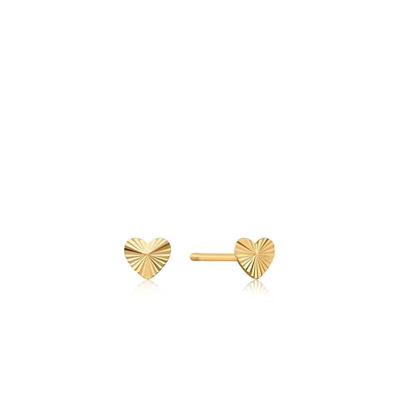Ania Haie 14ct Gold Heart Stud Earrings
