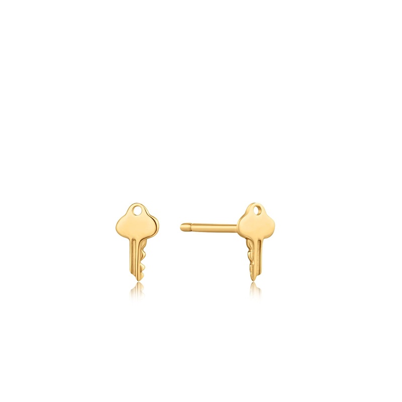 Ania Haie 14ct Gold Key Stud Earrings
