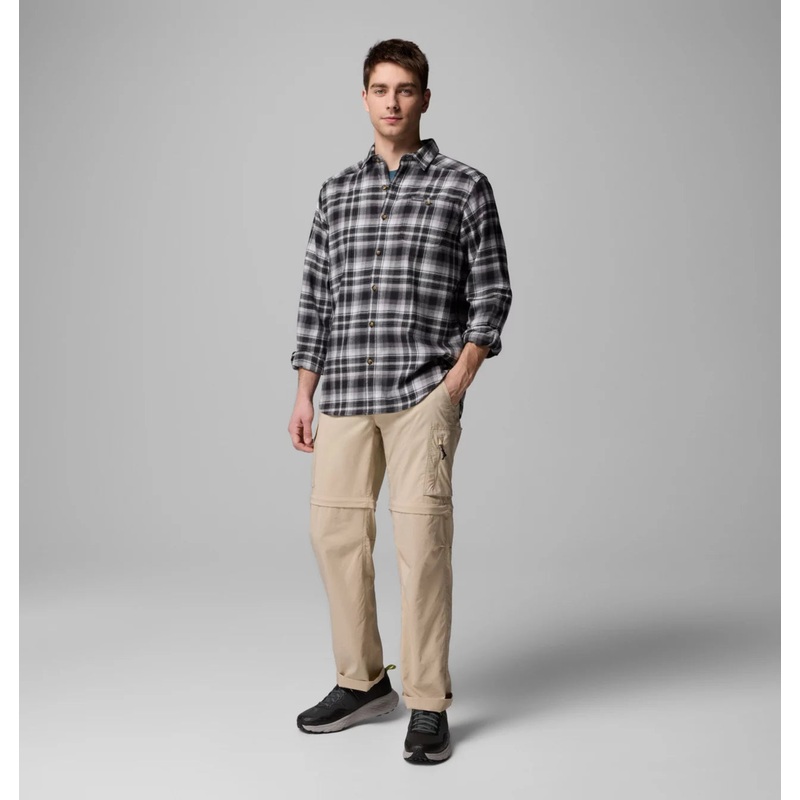 Columbia Men’s Cornell Woods Flannel Long Sleeve Shirt BLACK BLACKLAND TARTAN S