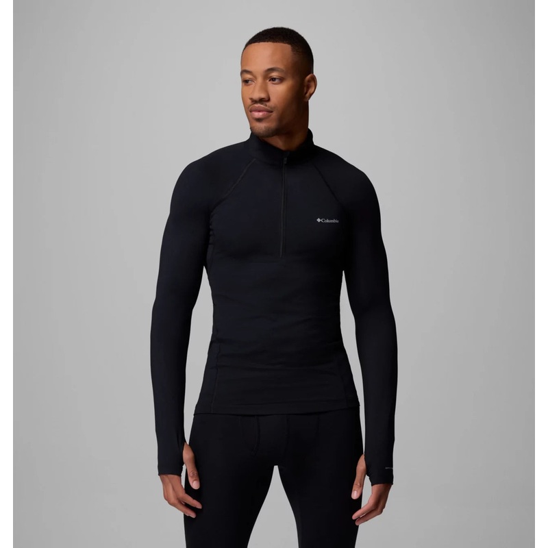 Columbia Mens Omni-Heat Midweight Baselayer Half Zip BLACK S