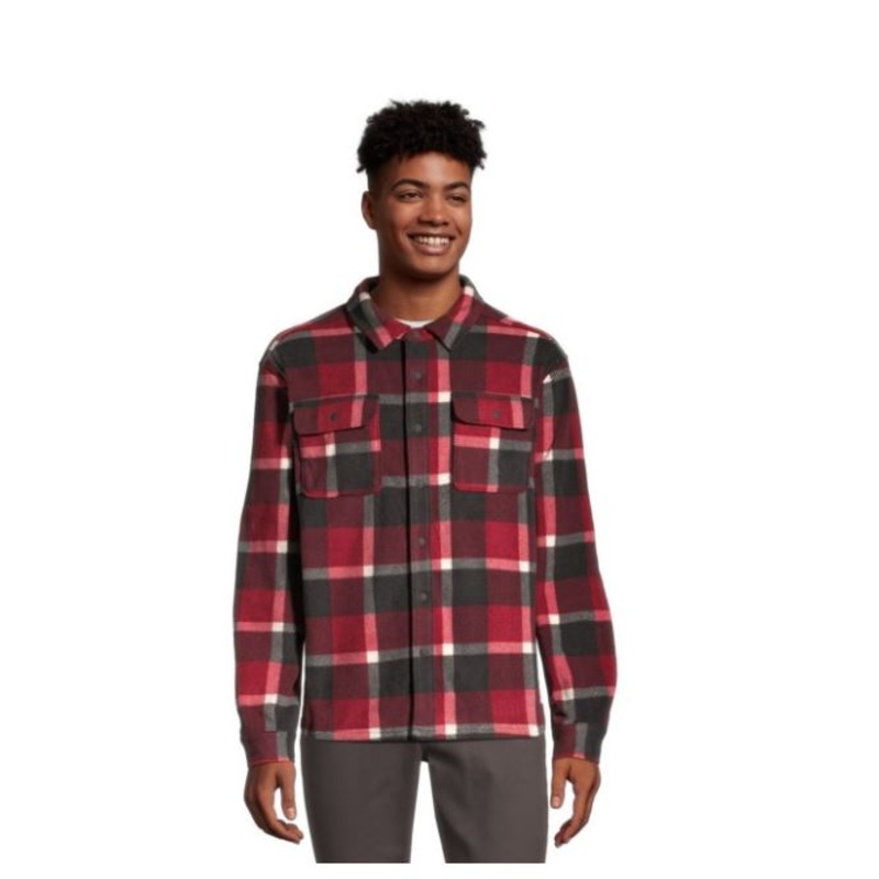 Ripzone Men’s Riddell Microfleece Shirt RED FLEECE PLAID S