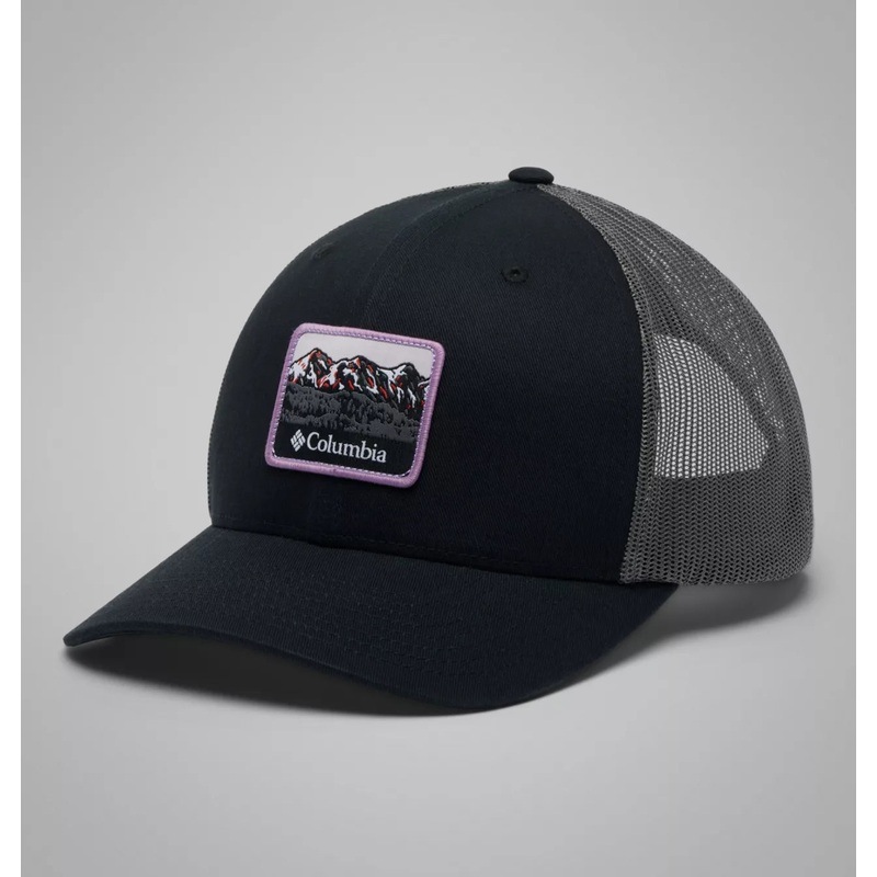 Columbia Mesh Snap Back Adjustable Columbia Logo Hat BLACK/SISTERS