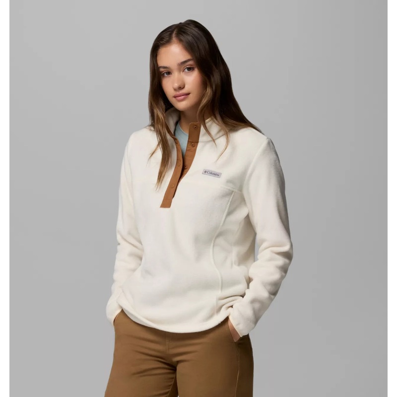 Columbia Women’s Benton Springs Half Snap Pullover Fleece II CHALK/CAMEL BROWN XS