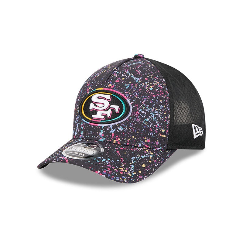 New Era San Francisco 49ers 2025 Crucial Catch 9FORTY M-Crown A-Frame Trucker Hat OS