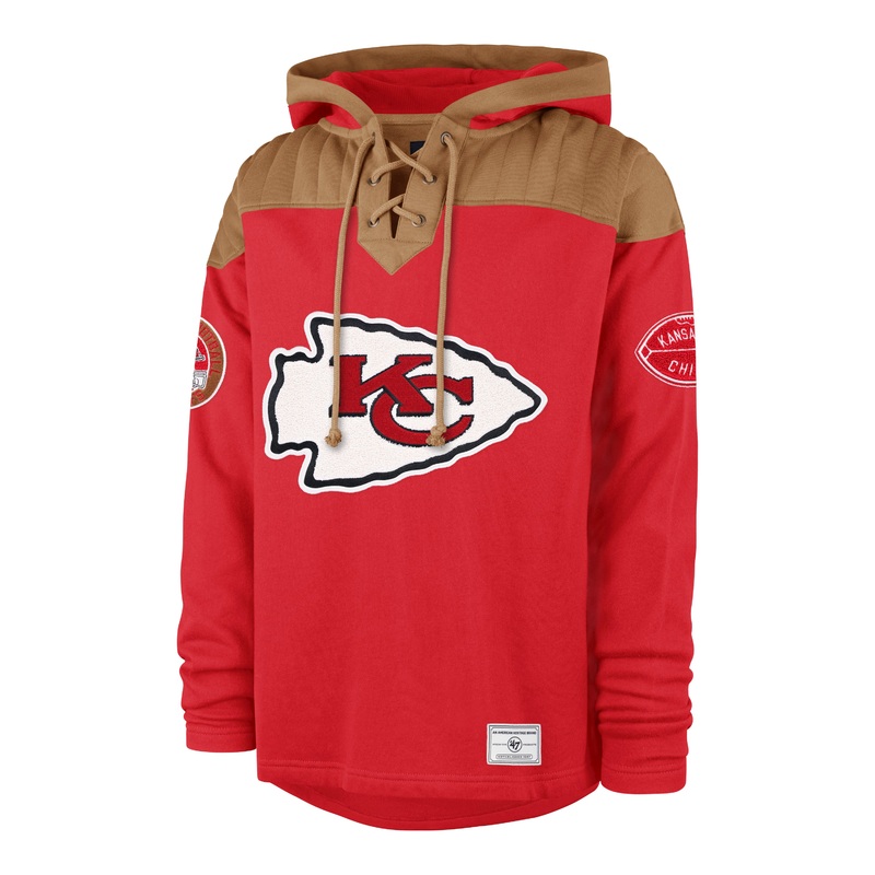 47 Brand Kansas City Chiefs Golden Age Wingback Lacer Hoodie RED M