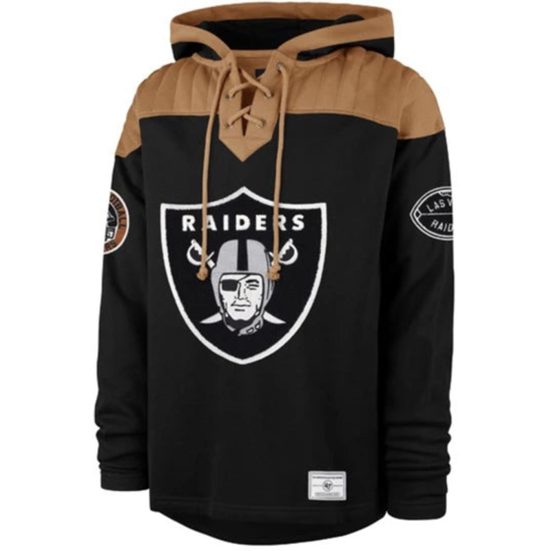 47 Brand Las Vegas Raiders Golden Age Wingback Lacer Hoodie BLACK L