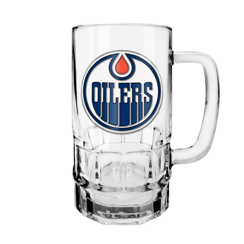 The Sports Vault NHL Edmonton Oilers Medallion Beer Stein Mug 18 oz