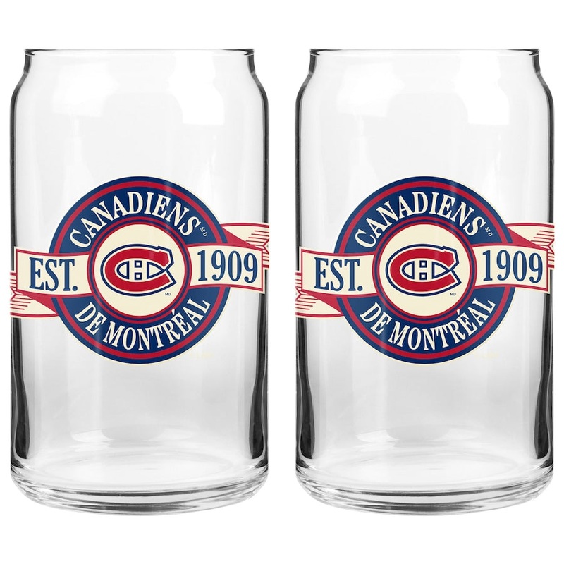 The Sports Vault NHL Montreal Canadiens 2 Pack Banner Glass Set 16oz
