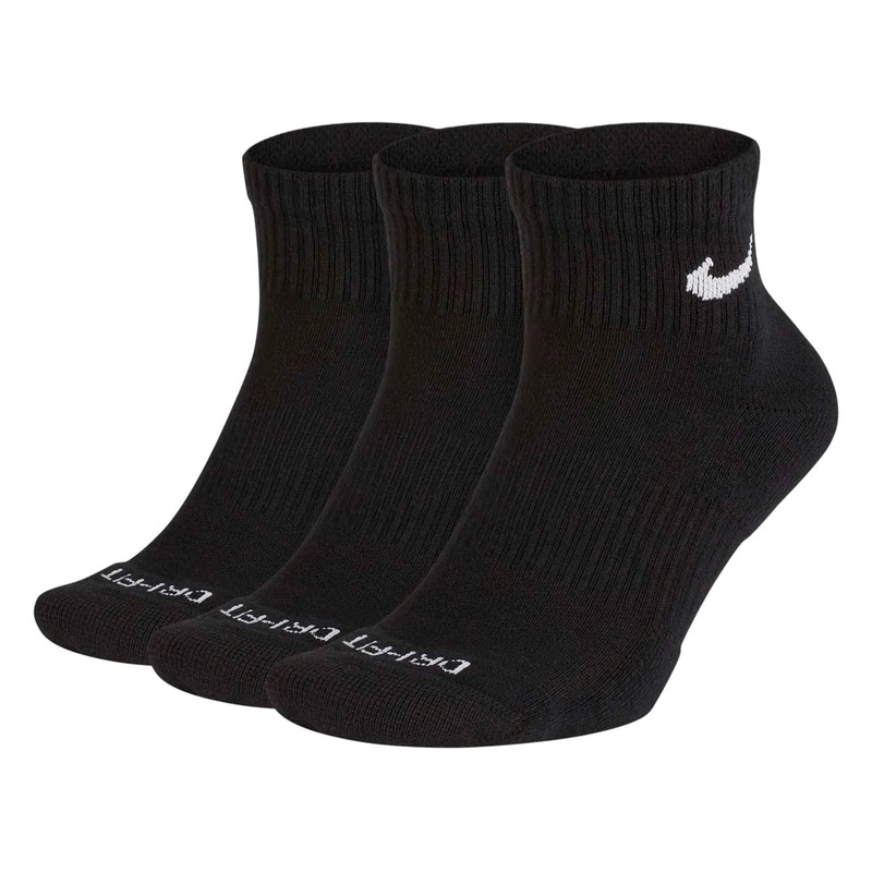 Everyday Plus Cushioned Ankle Socks – 3 pack BLACK/WHITE S