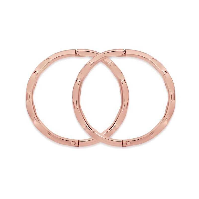 9ct rose gold medium faceted gold sleepers