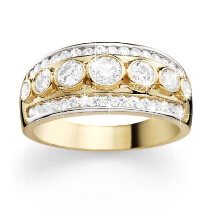 9ct Yellow Gold Bezel Set Cubic Zirconia Ring