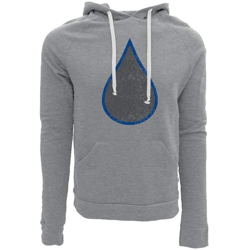 Oil Drop Senior Tri-Blend Fleece Raglan Hoodie Black Small