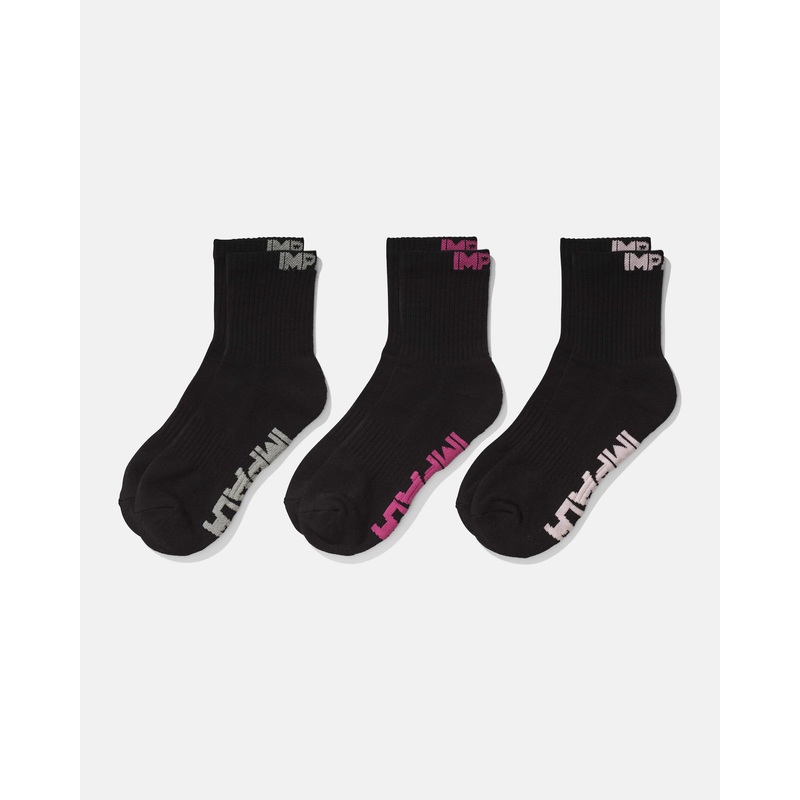 Impala Everyday Sock 3pk – Black Black 1Sz