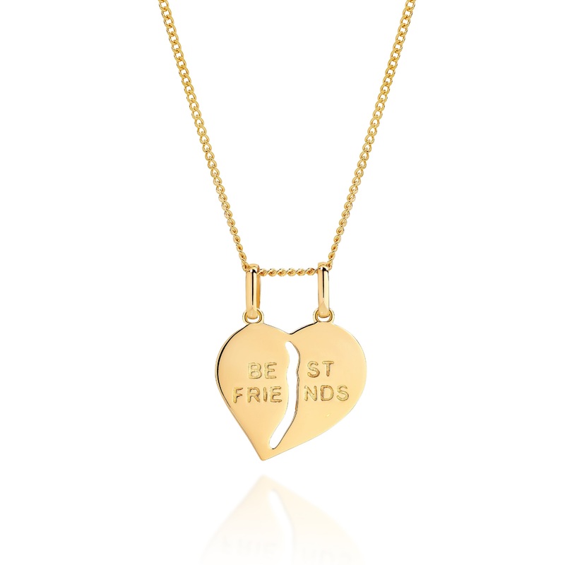 9ct ‘best friends’ heart pendant