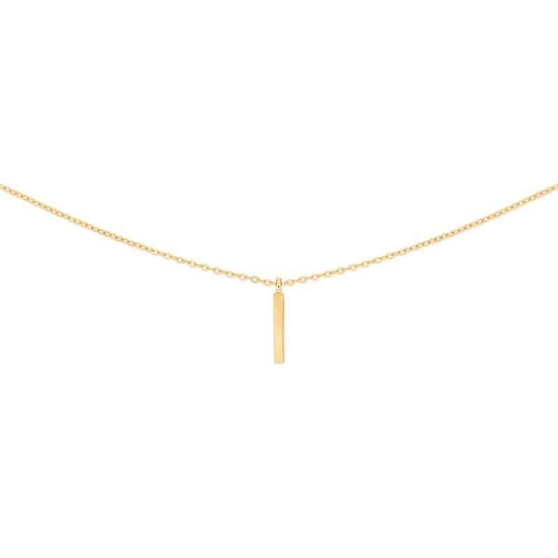 9ct polished vertical bar necklet