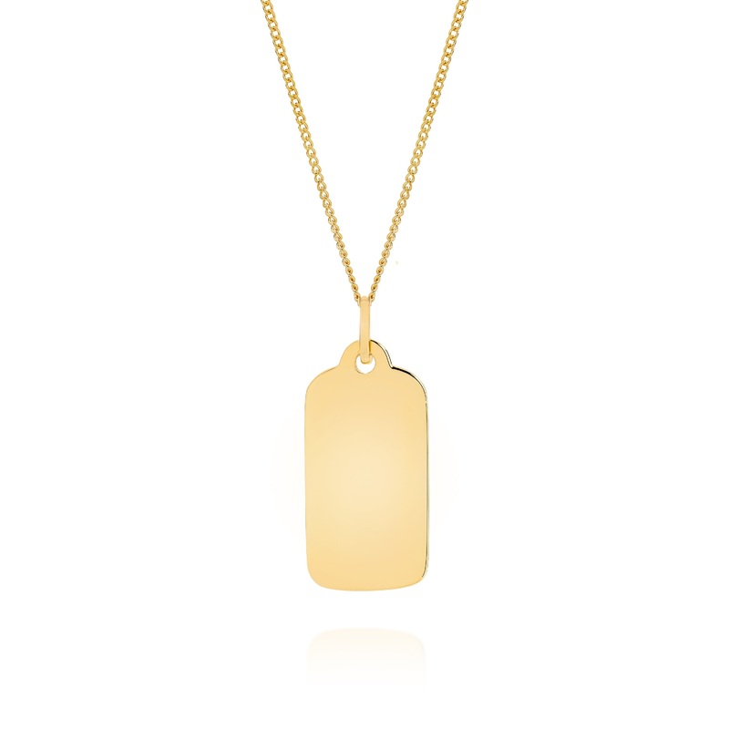 9ct rectangle engravable pendant