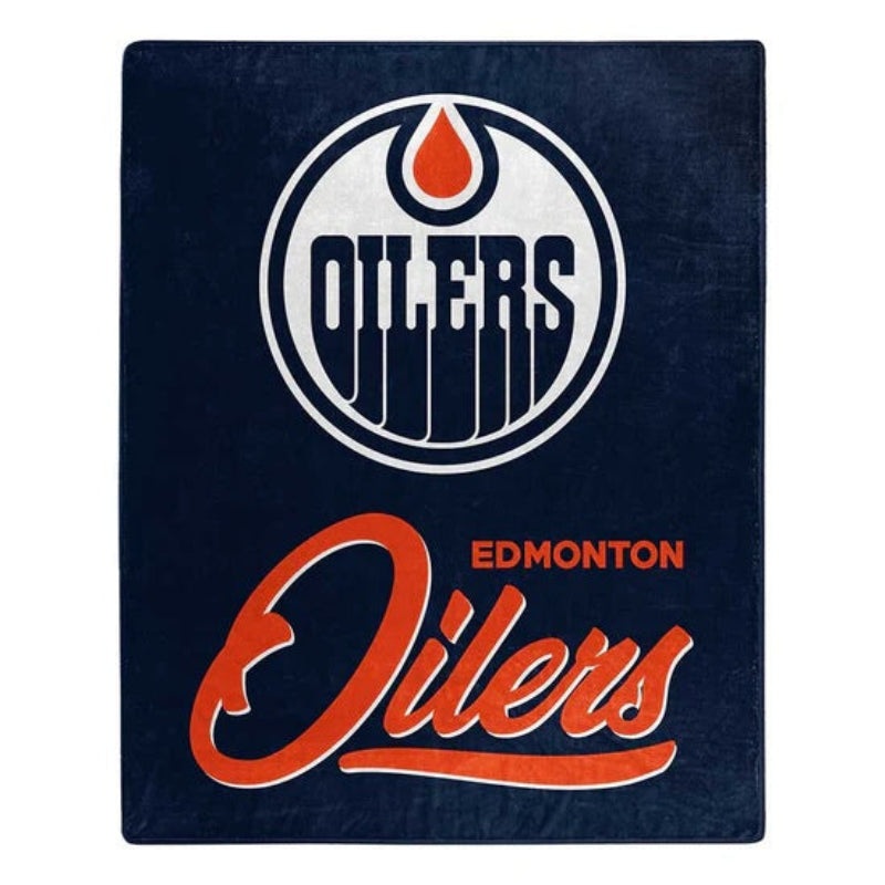Northwest NHL Edmonton Oilers Signature Raschel Throw Blanket 50″x60″