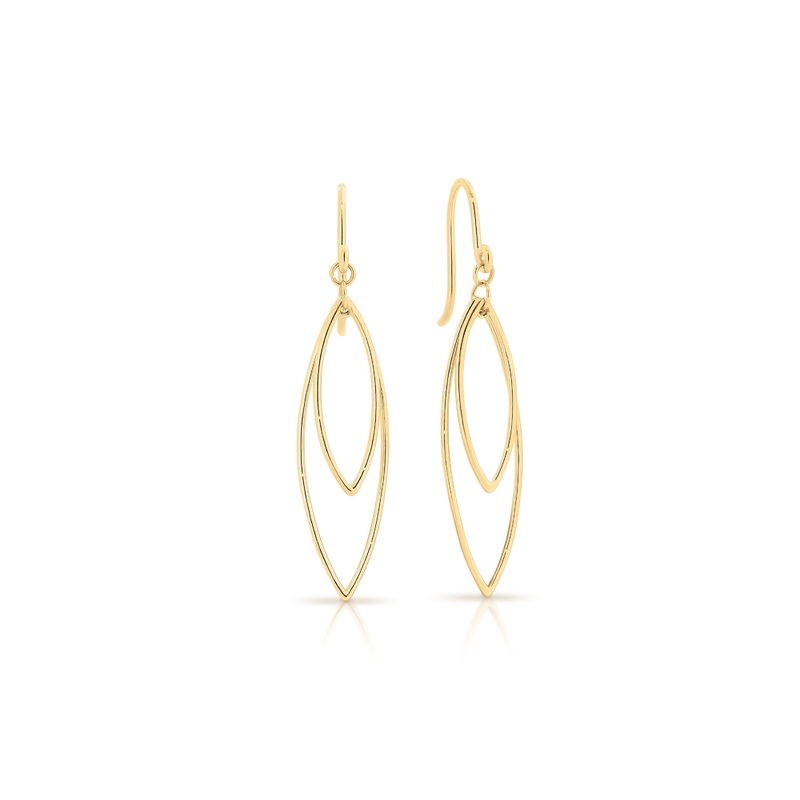 9ct double dangle drop earrings