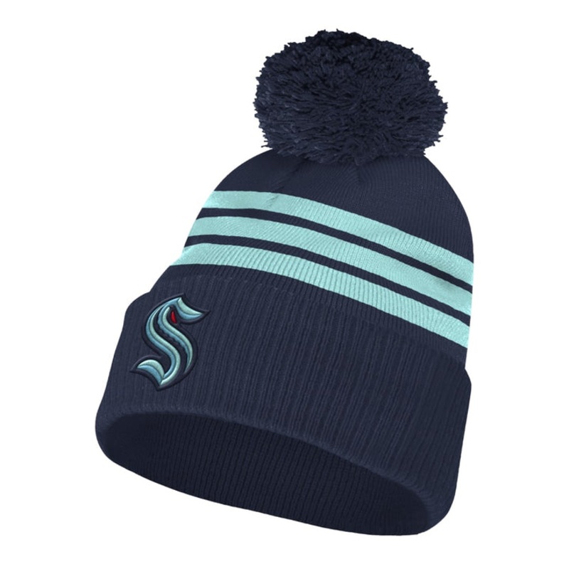 Three Stripe Cuffed Pom Beanie SEATTLE KRAKEN