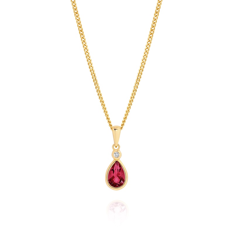 9ct garnet & cubic zirconia pendant