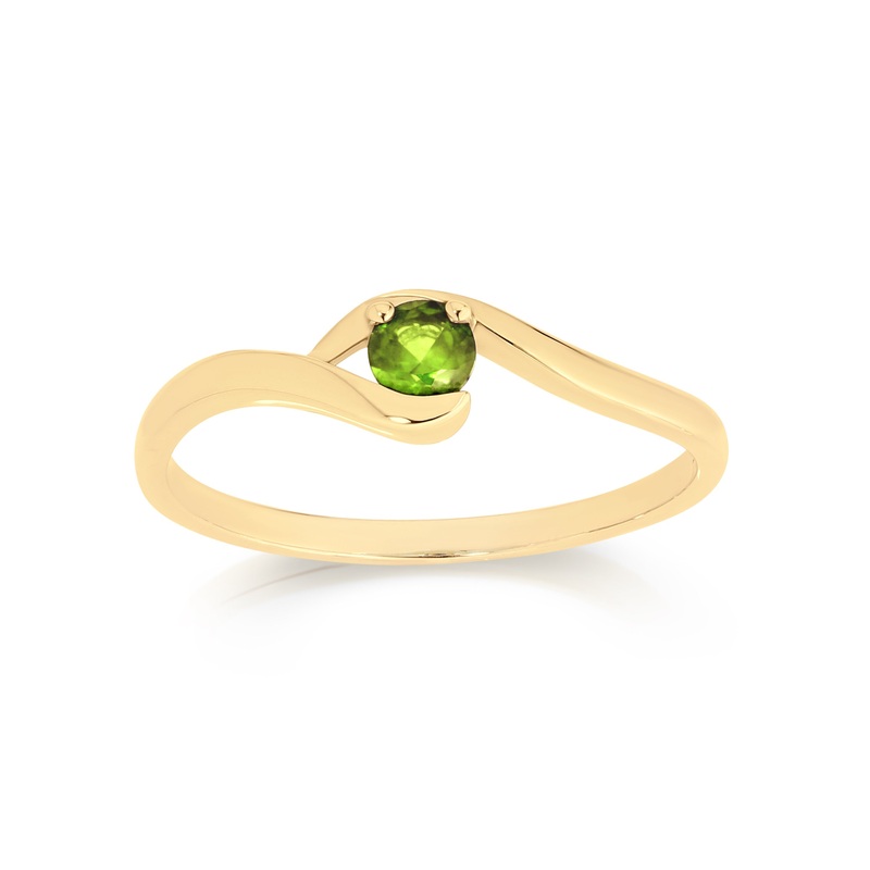 9ct peridot crossover ring