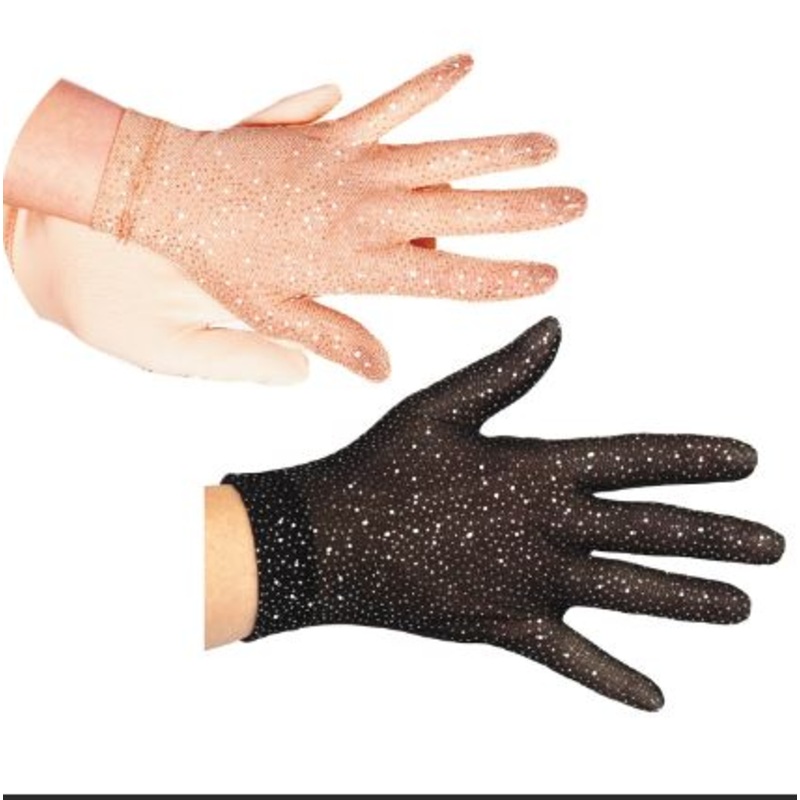 Jerrys Glitter Mesh Competition Glove – 1121 Beige Small