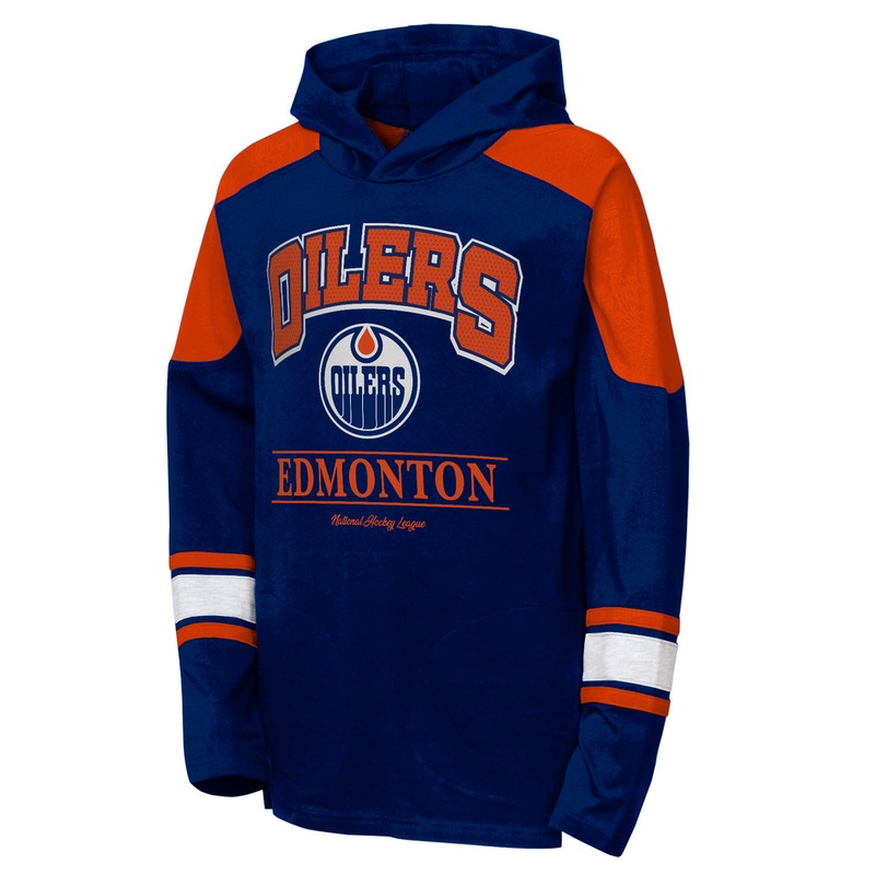 NHL Branded Youth Edmonton Oilers Gear Up Fashion Hoodie Blue Small