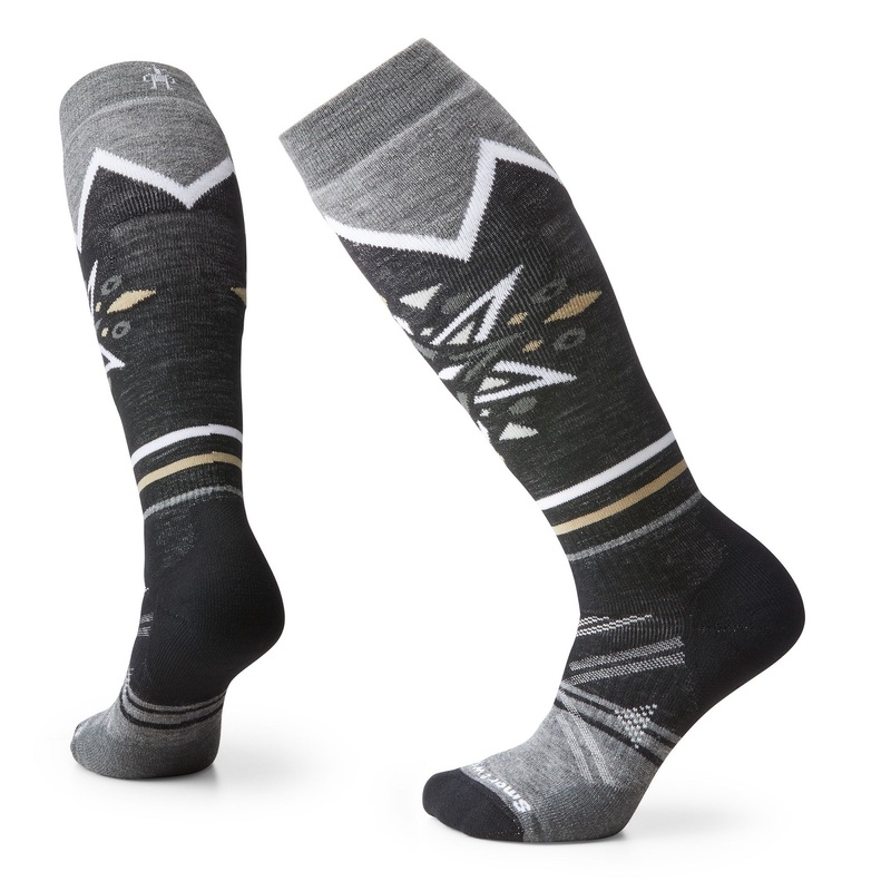 Women’s Ski Full Cushion Mountain Snowflake Pattern OTC Socks BLACK S